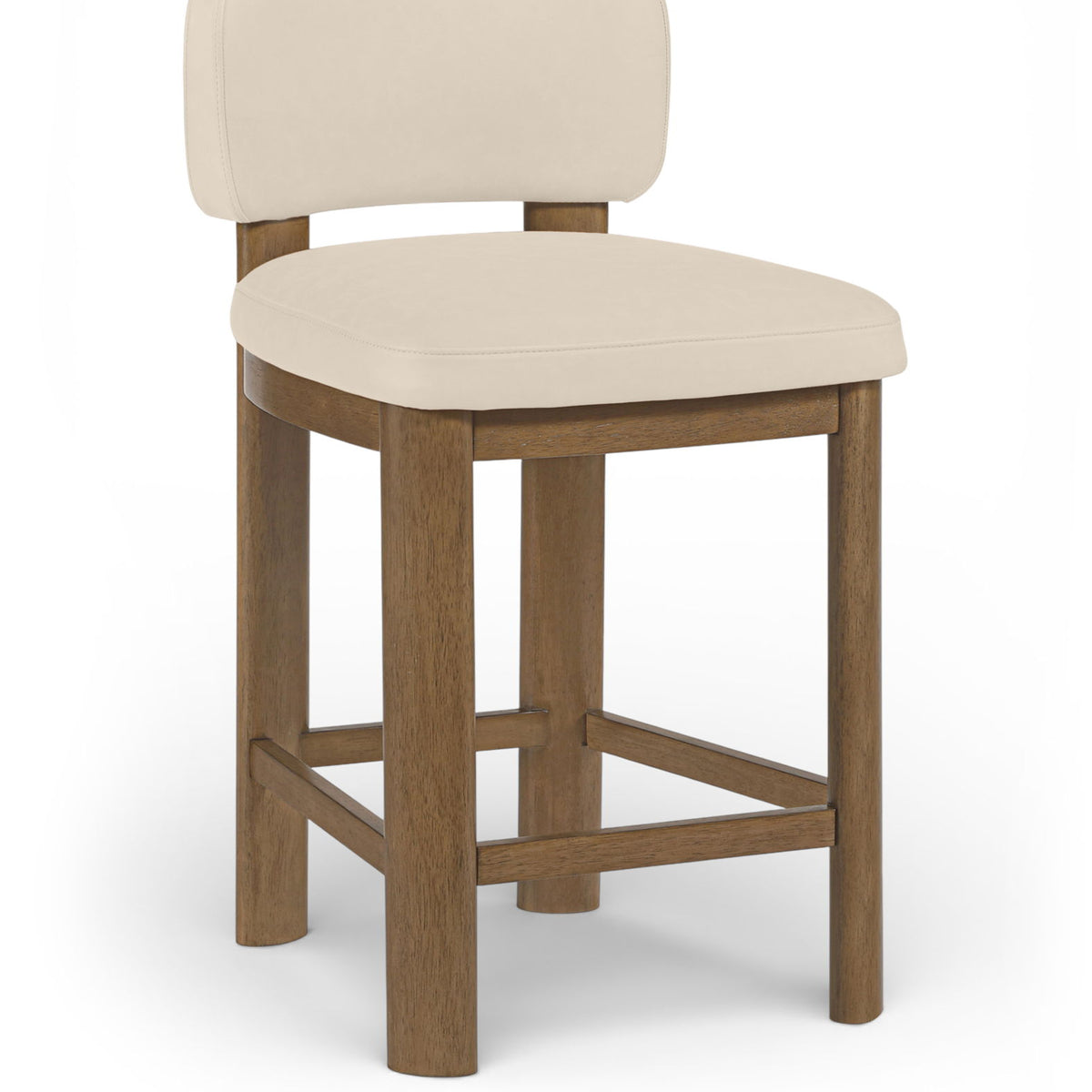Paloma - Faux Leather Upholstered Counter Stool (Set of 2) - Brown Frame