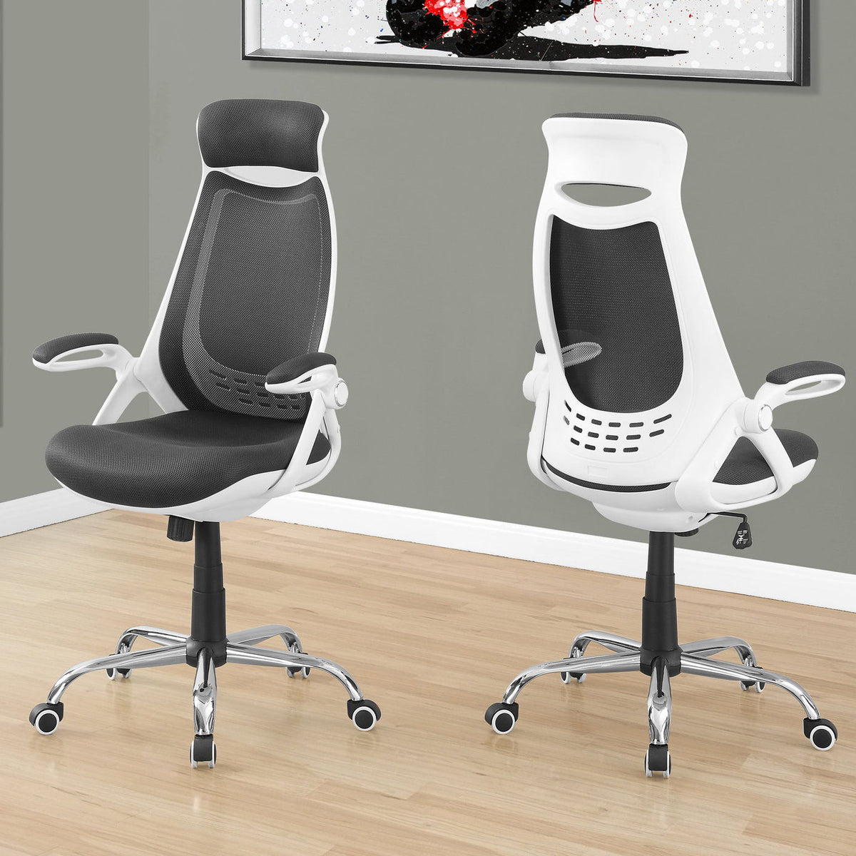 Office Chair, Adjustable Height, Swivel, Ergonomic, Armrests, Contemporary & Modern