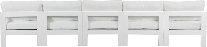 Nizuc - Outdoor Patio 5 Seat Modular Armless Sofa With White Frame