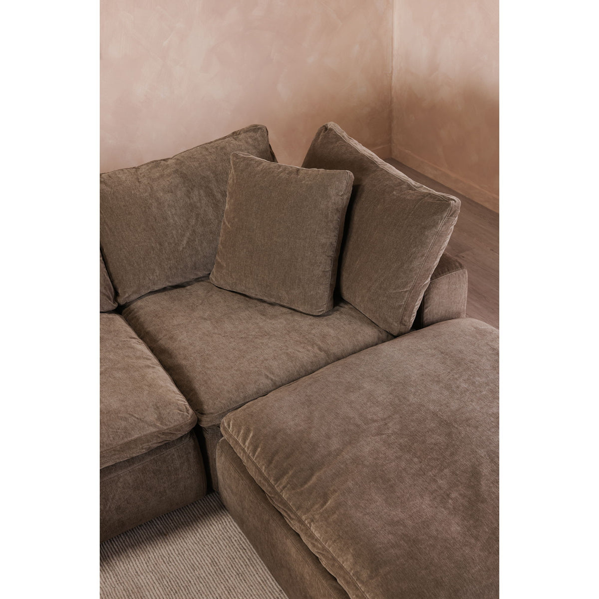Clay - Performance Fabric Ottoman - Light Brown