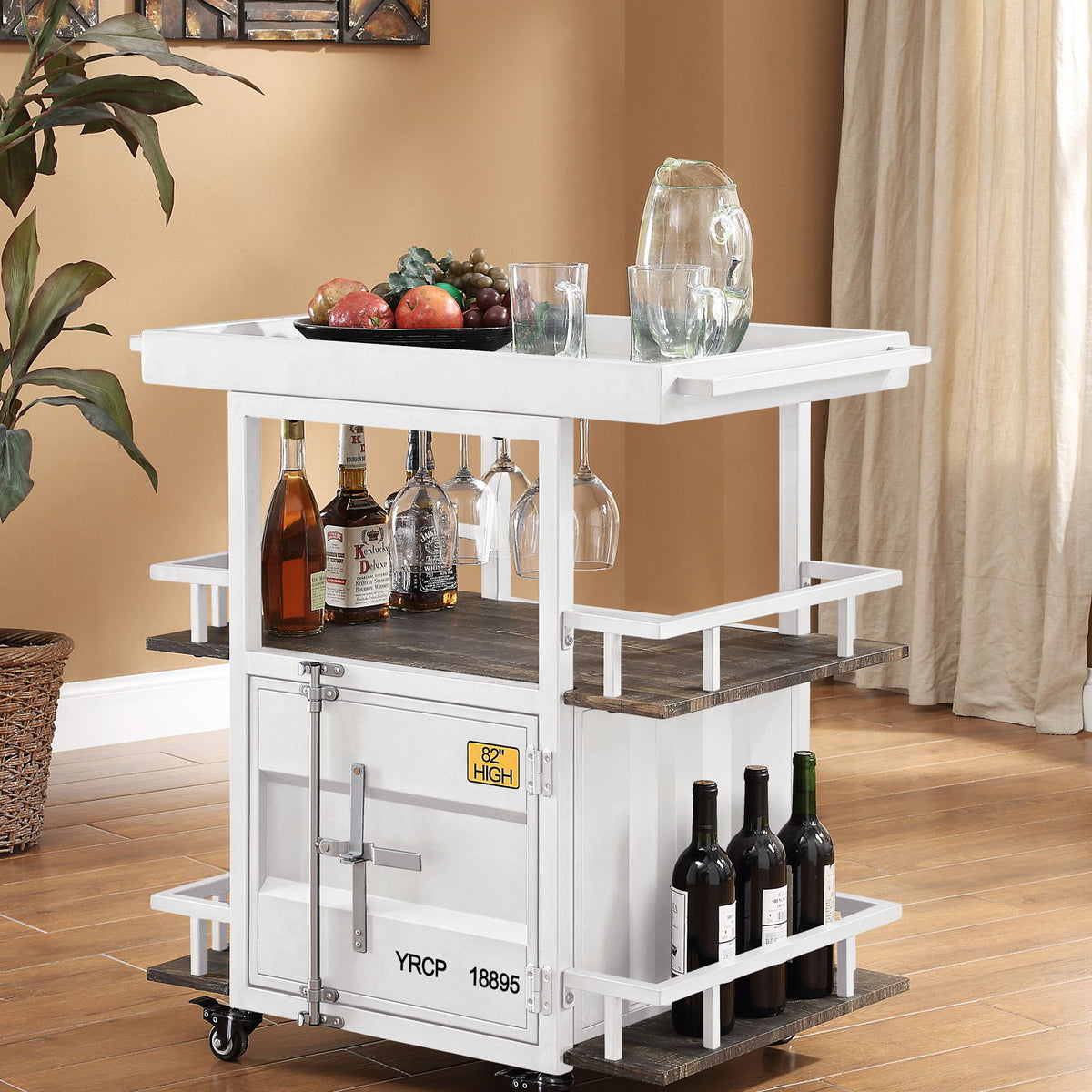 Cargo - Antique Serving Cart - White