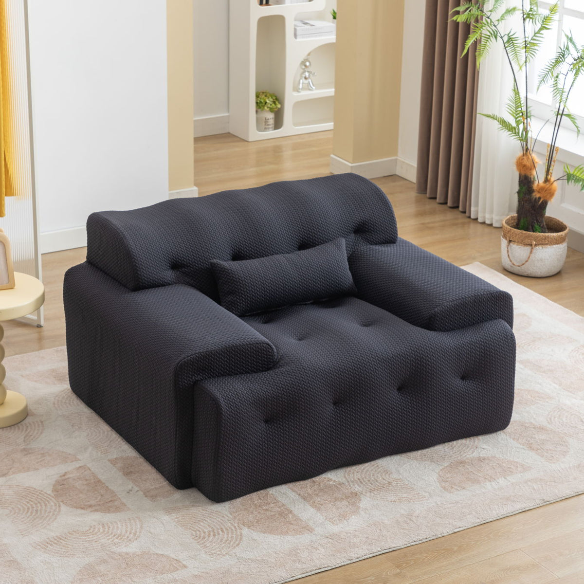 Large Size 1 Seater Sofa, Pure Foam Comfy Sofa Couch, Modern Lounge Sofa For Living Room, Apartment