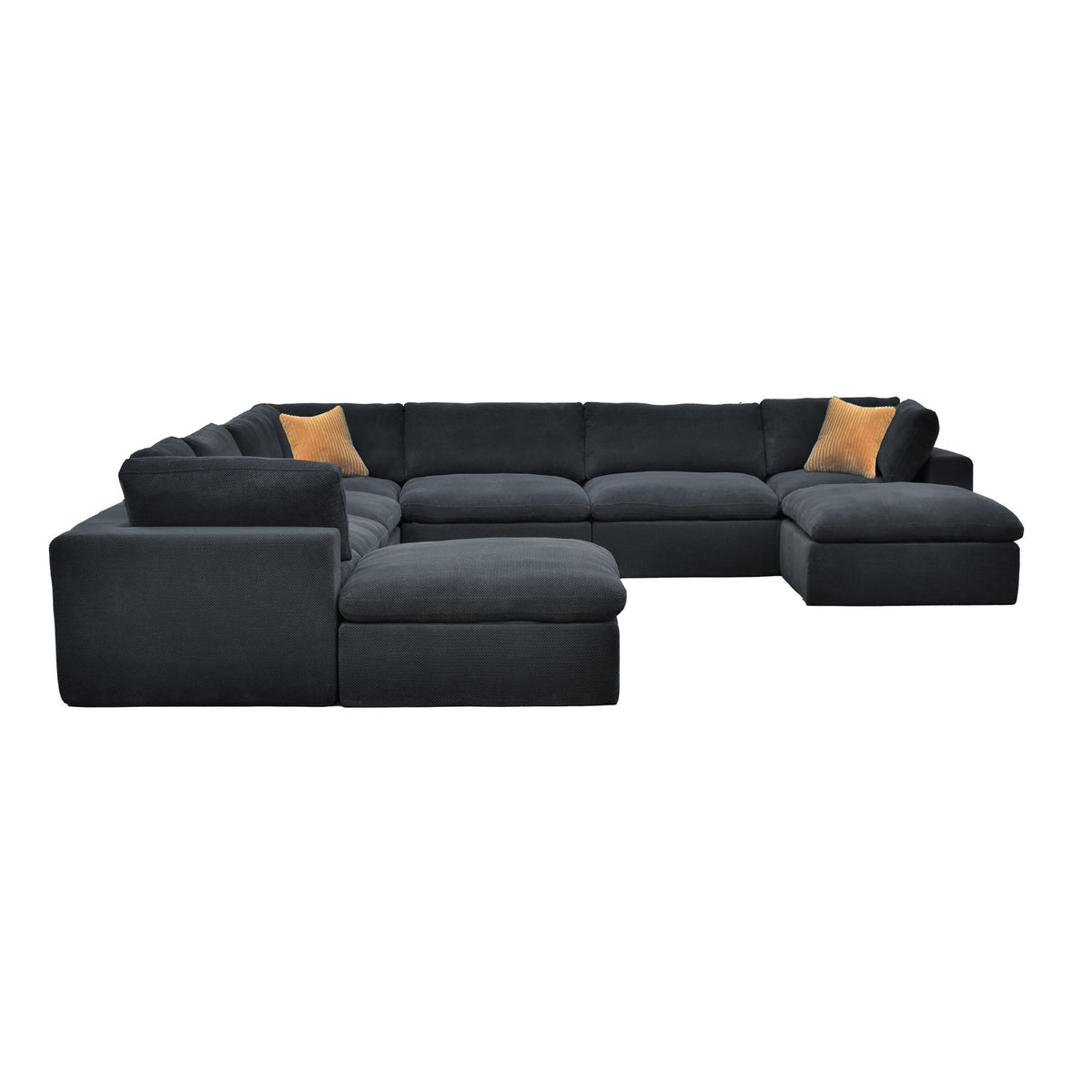 Custom Configuration Modular Sectional With Toss Pillows