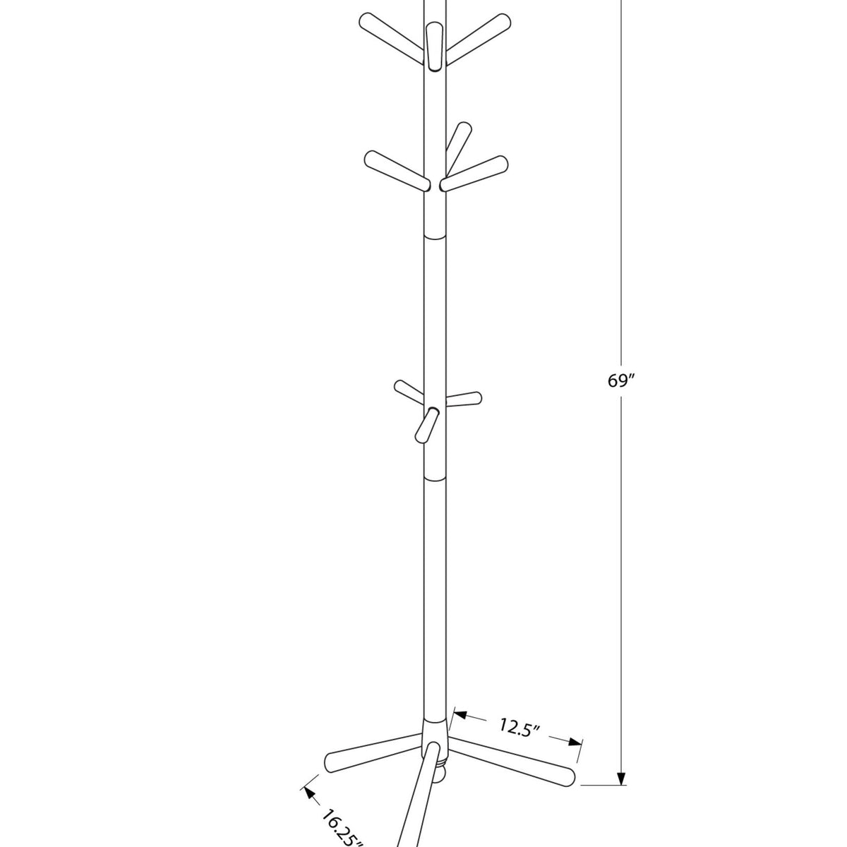 Free Standing Coat Rack 9 Hooks For Entryway