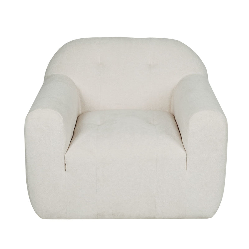 Harmonara - Boucle Upholstered Club Chair With Blind Tufting