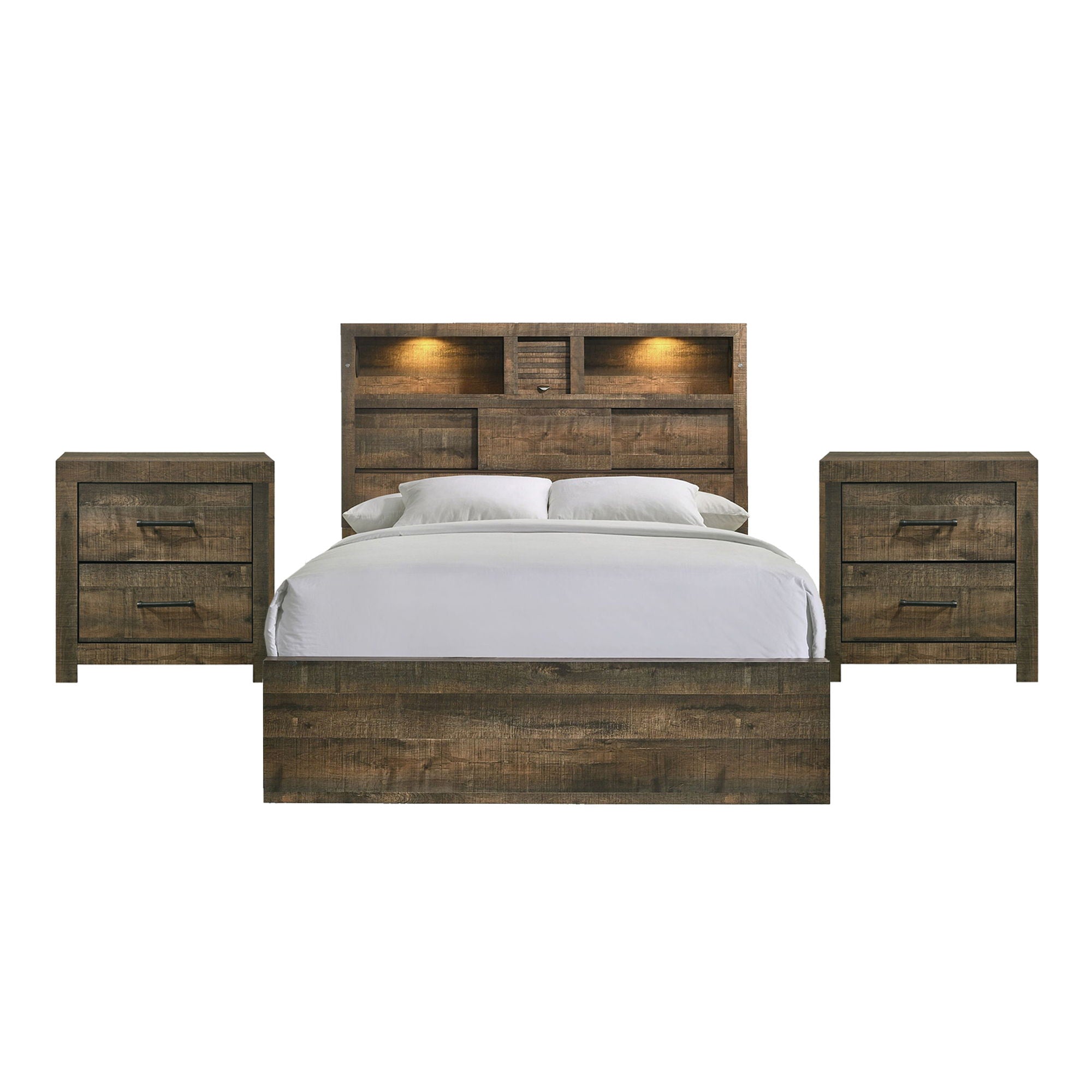 Bailey - Bookcase Panel Bedroom Set With Bluetooth