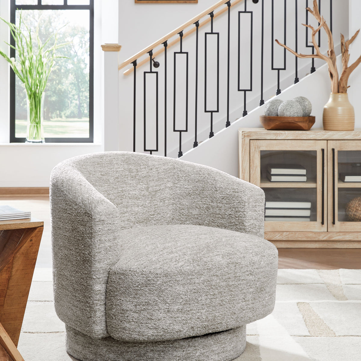 Wardsor - Stone - Swivel Chair