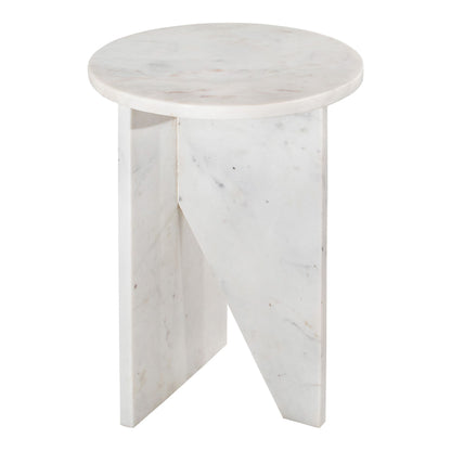 Grace - Accent Table White Marble - White