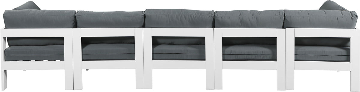 Nizuc - Outdoor Patio 5 Seat Modular Sofa With White Frame