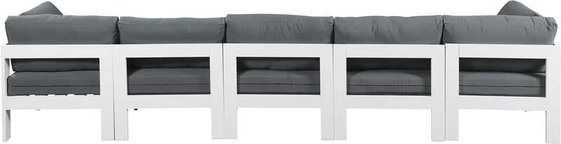 Nizuc - Outdoor Patio 5 Seat Modular Sofa With White Frame