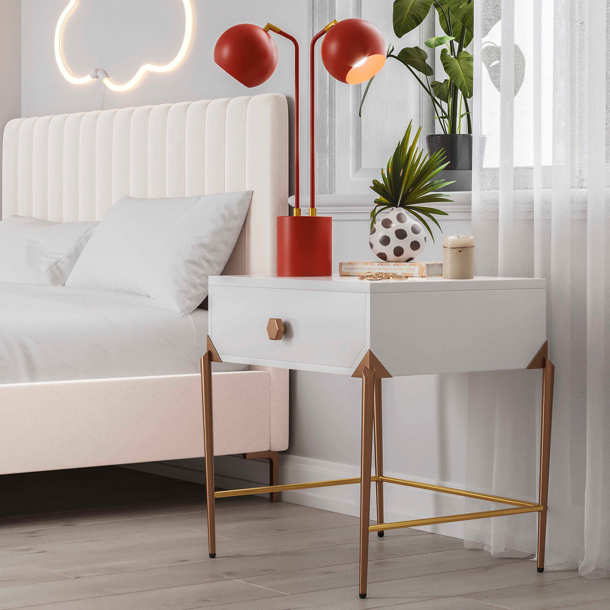 Hubli - Table Lamp - Red