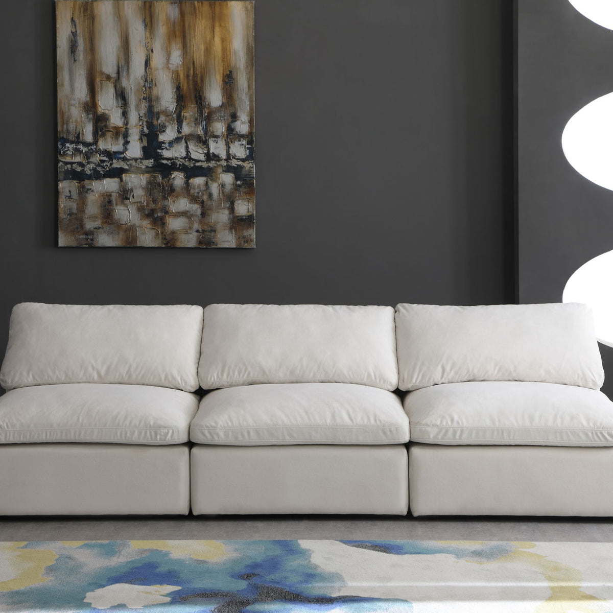 Plush - Modular Armless 3 Seat Sofa