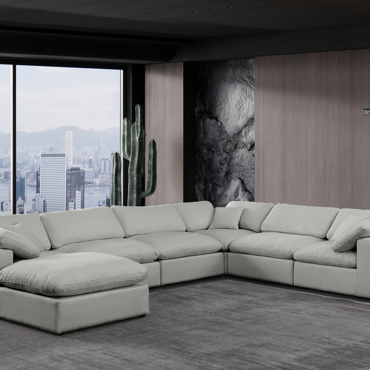 Comfy - 7 Piece Linen Modular Sectional With Chaise