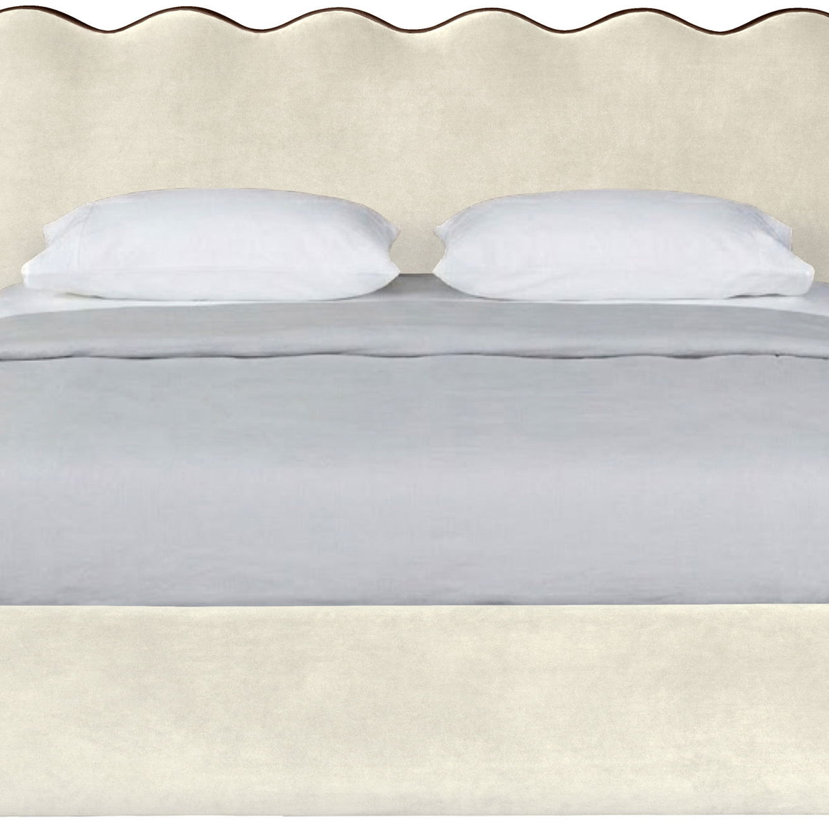 Tempo - Velvet Upholstered Bed - Cream