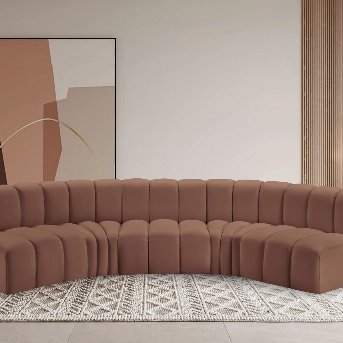 Arc - Faux Leather 5 Piece U-Shaped Modular Sofa