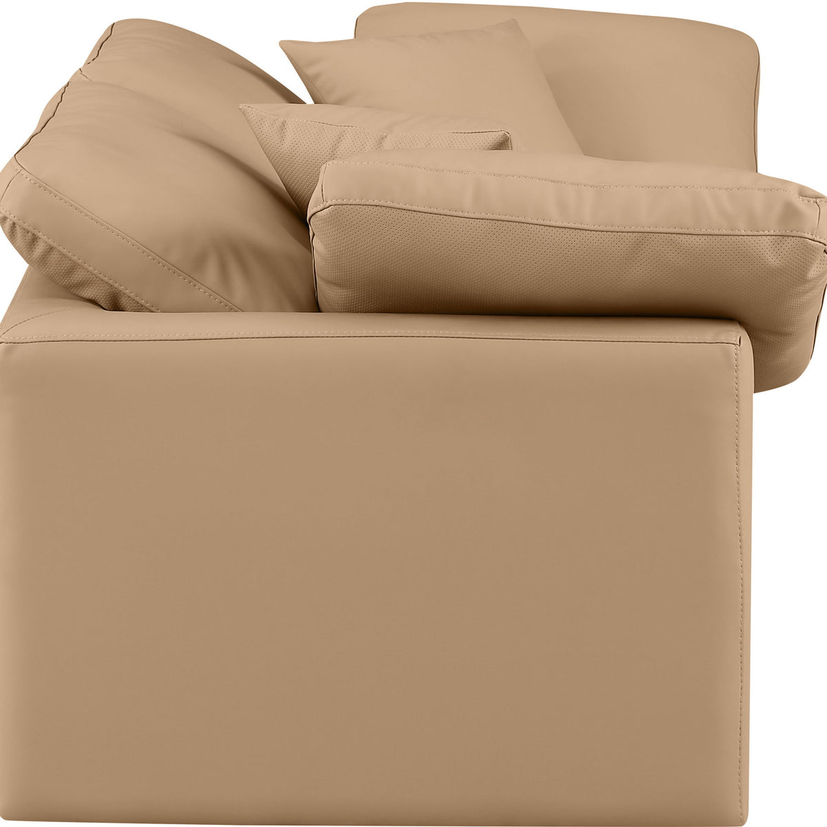 Indulge - Faux Leather 2 Piece Modular Sofa - Tan