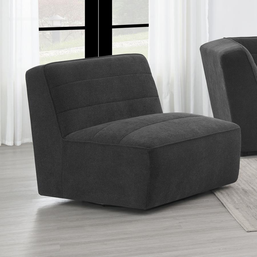 Sunny - Upholstered Armless Chair - Dark Charcoal