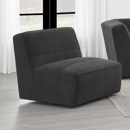 Sunny - Upholstered Armless Chair - Dark Charcoal