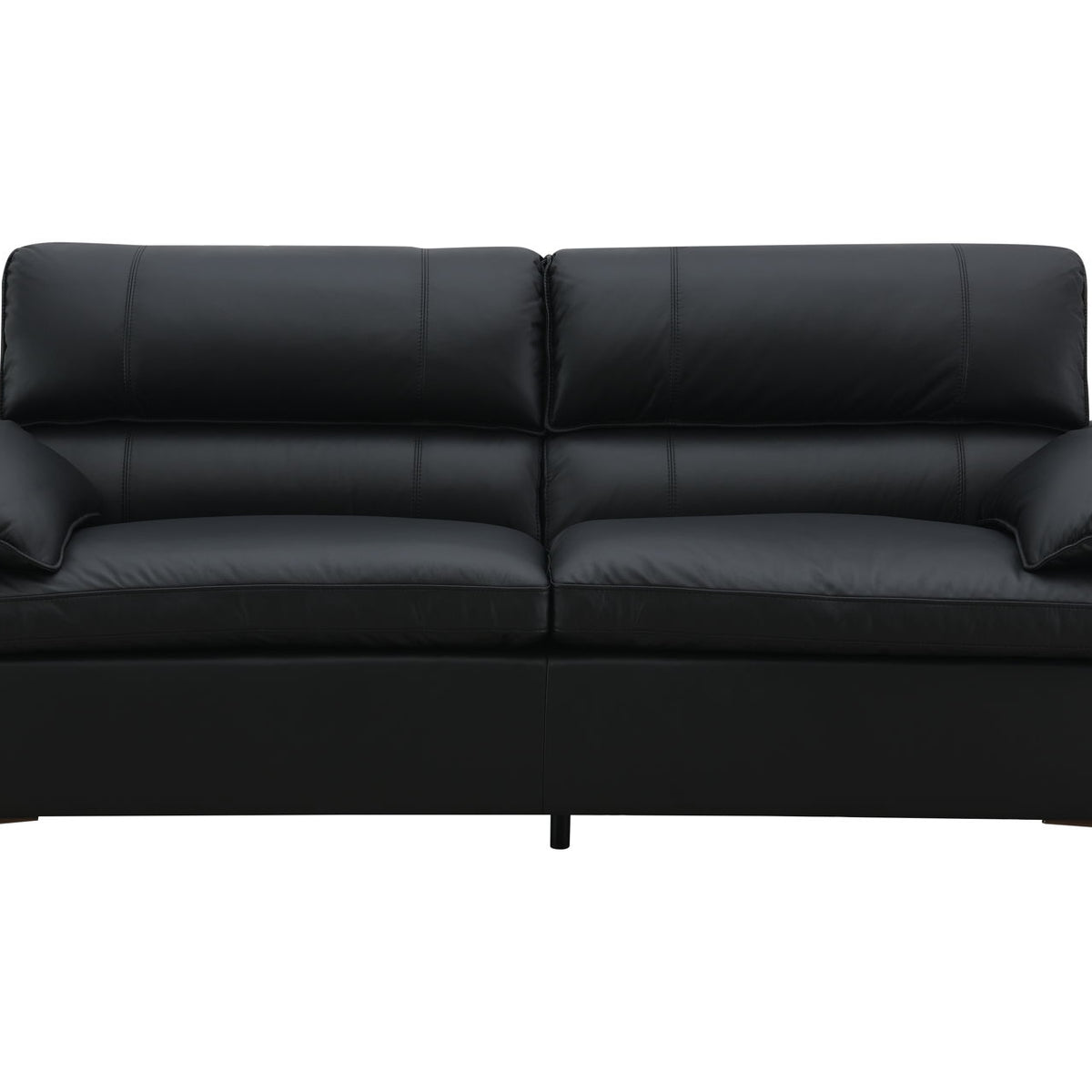 Eilene - Top Grain Leather Loveseat - Black