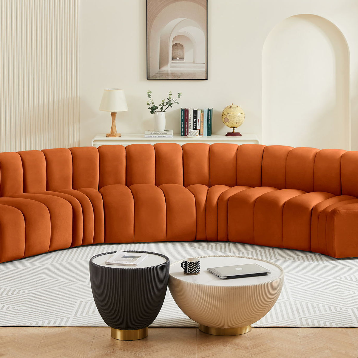 Arc - Velvet 6 Piece U-Shaped Modular Sofa
