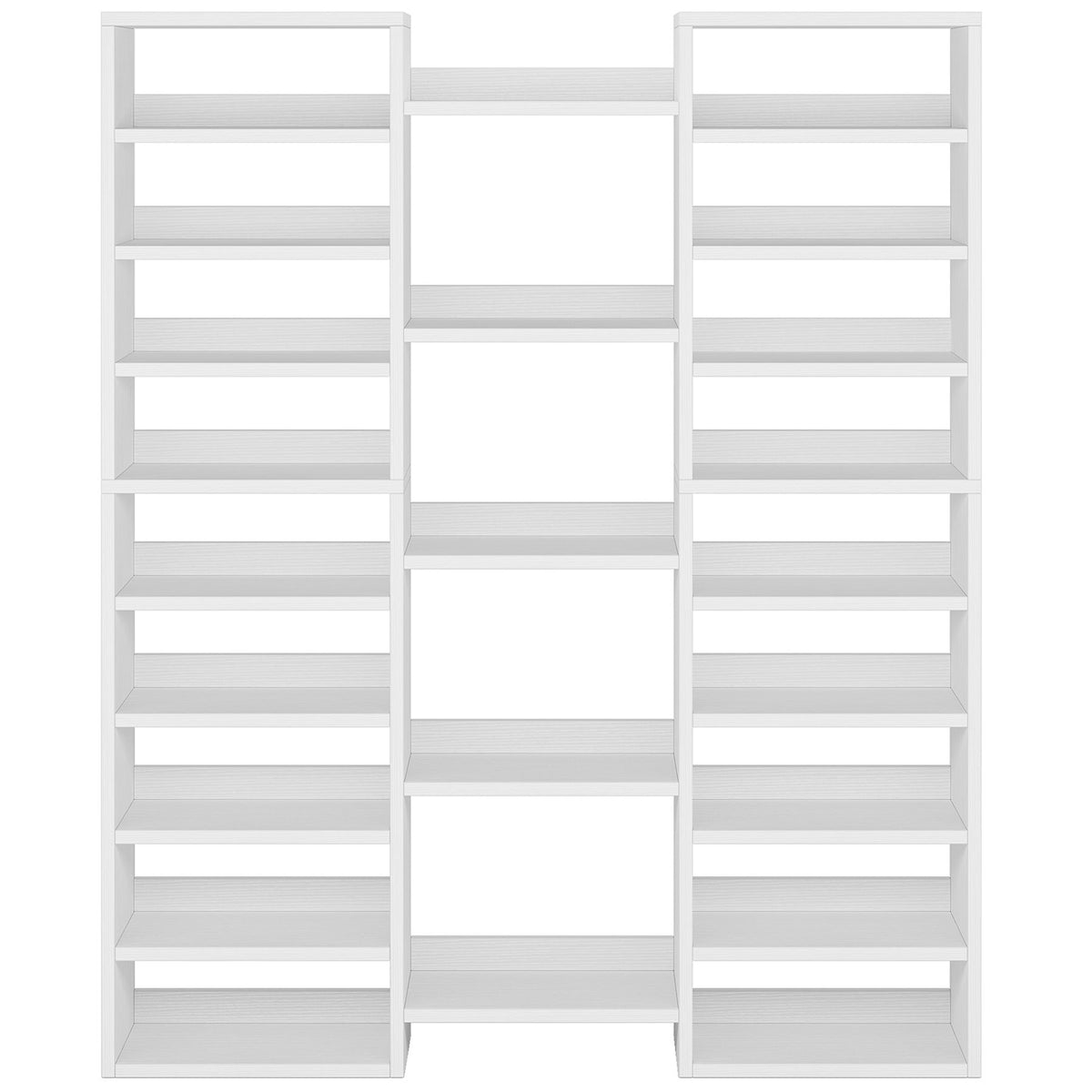 14 Tier Shoe Storage Cabinet With 23 Open Cubbies, 46 Pairs Capacity Entryway Organizer - White