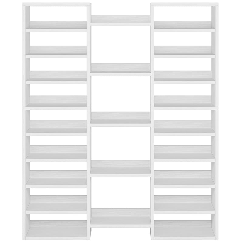 14 Tier Shoe Storage Cabinet With 23 Open Cubbies, 46 Pairs Capacity Entryway Organizer - White