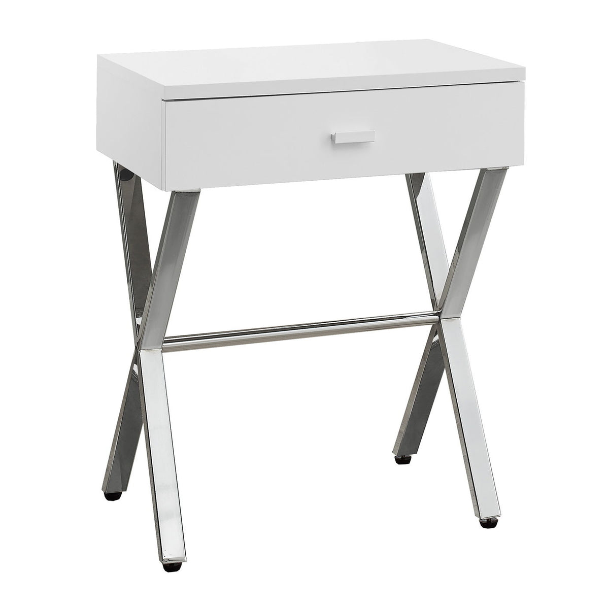 Accent Side X Table, Storage Drawer, Contemporary & Modern