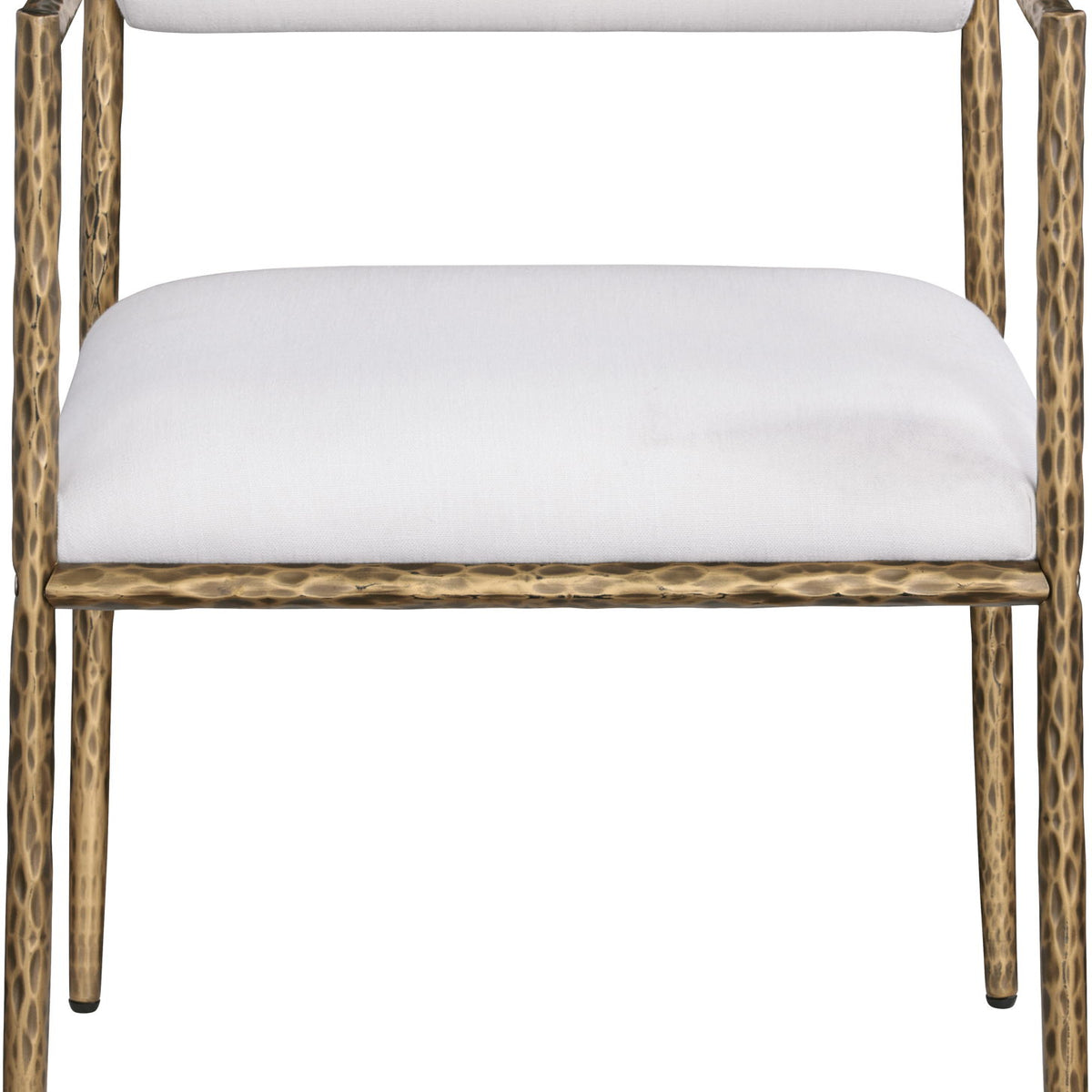 Axis - Linen Textured Cream Fabric Upholstered Dining Chair (Set of 2)