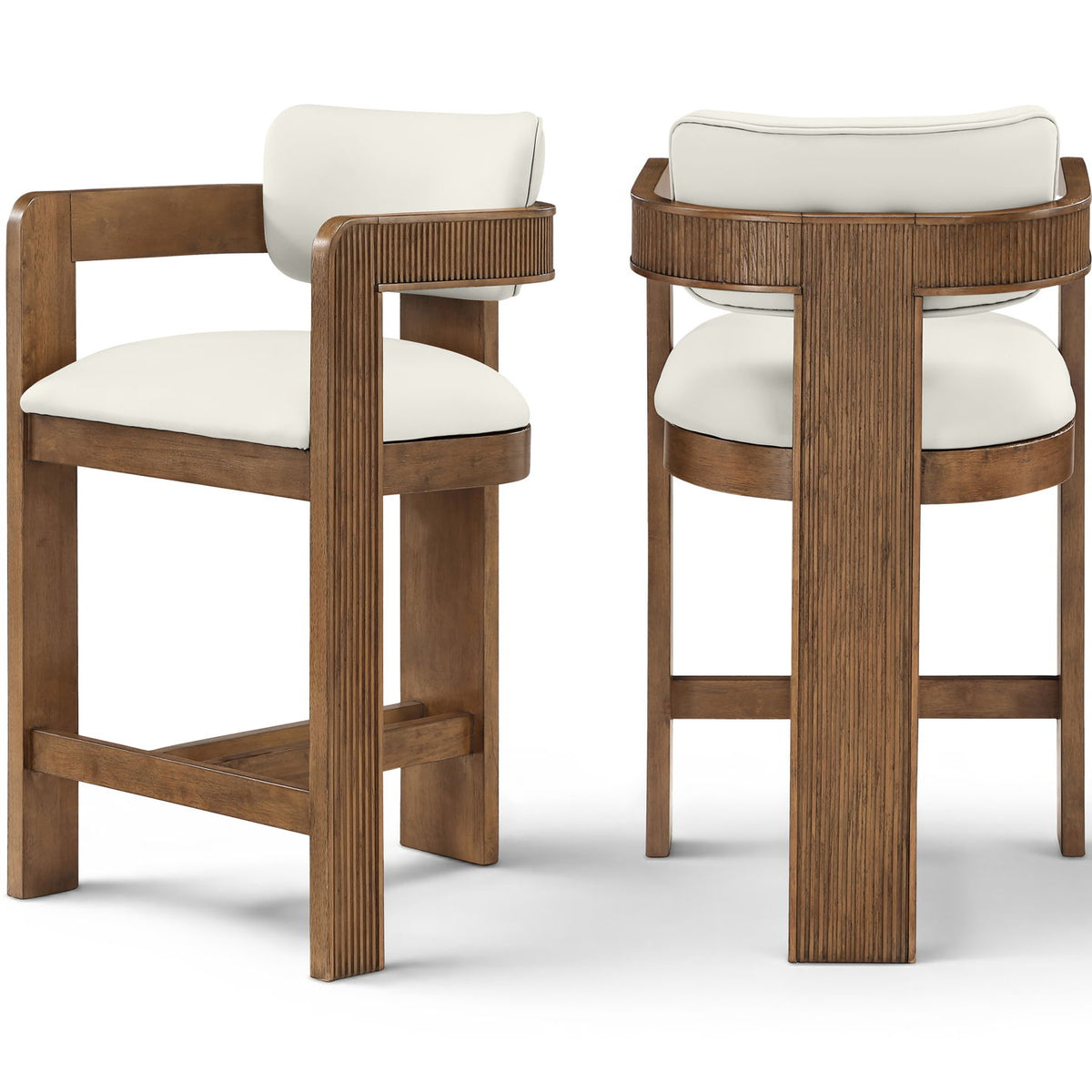 Sacha - Vegan Leather Upholstered Counter Stool With Brown Base