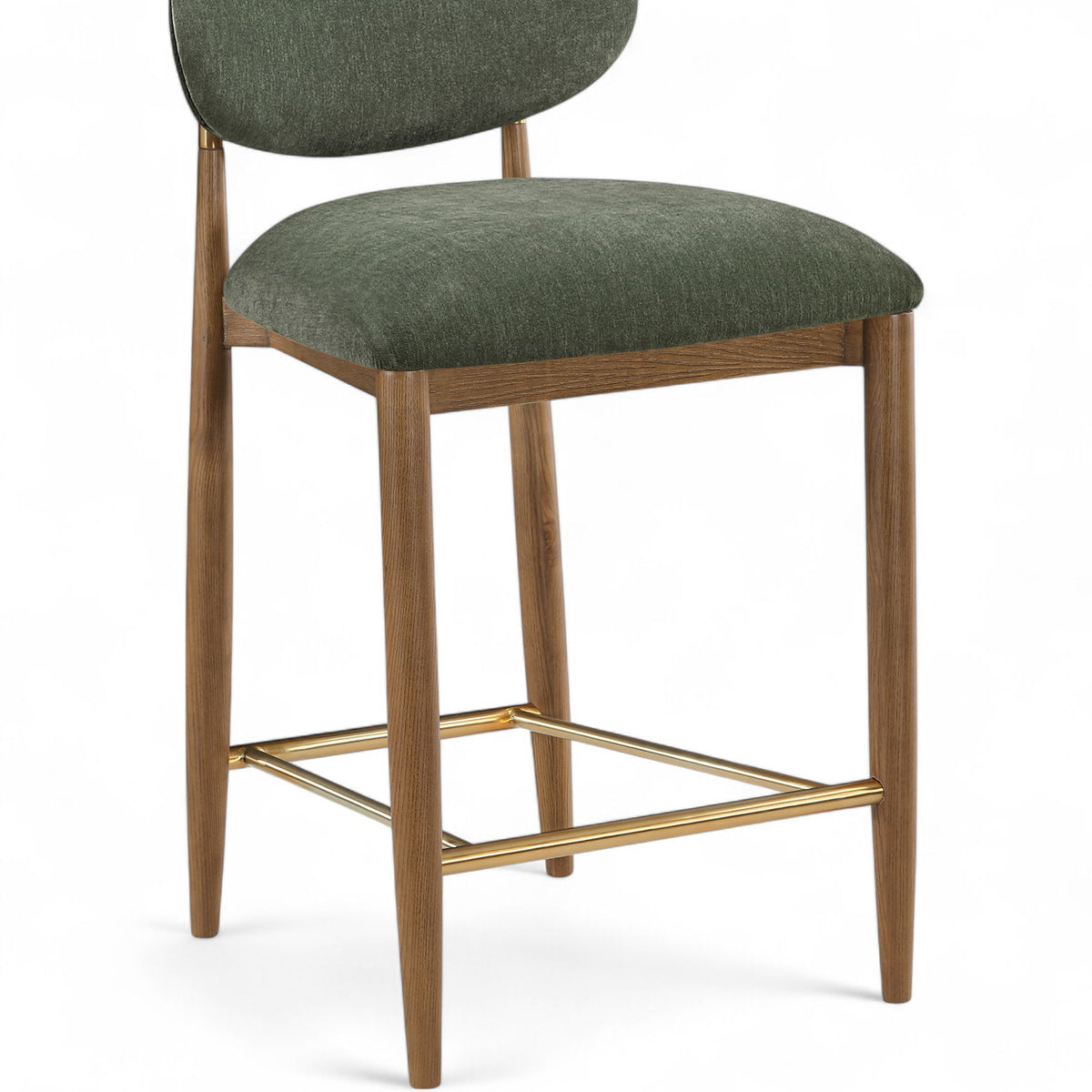 Riccio - Fabric Stool - Walnut Frame