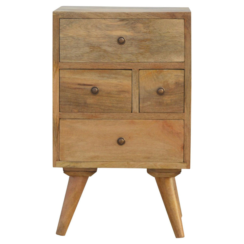 Nordic Style 4 Drawer Multi Nightstand - Oak