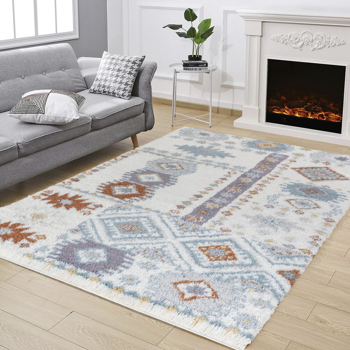 Loft Shag - 7'10" X 9'10" Shaggy Area Rug - Ivory