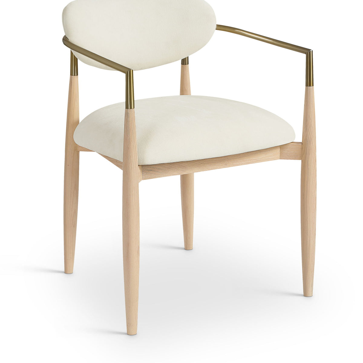 Riccio - Fabric Dining Arm Chair (Set of 2) - Natural Frame