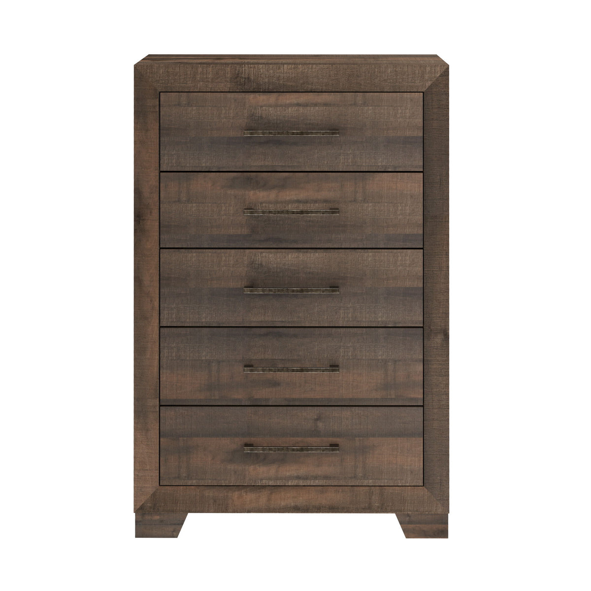 5 Drawer Chest With Casual Style - Brown
