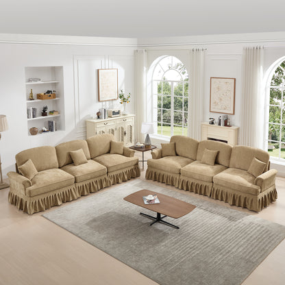 Modular Chenille Sectional Sleeper Sofa - Light Coffee Chenille
