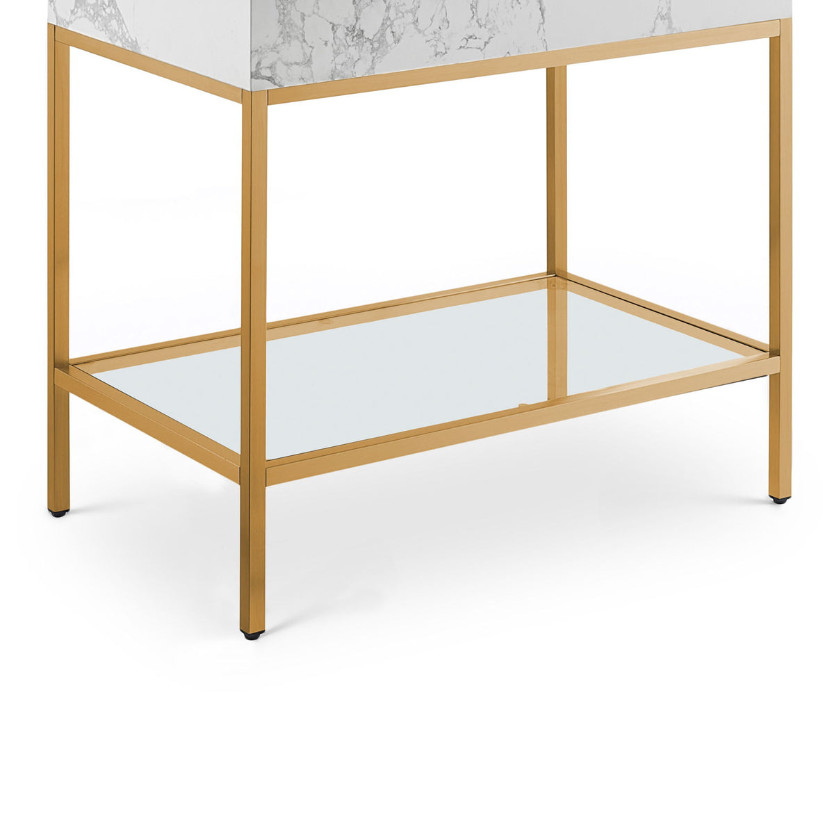 Marmo - Engineered Marble Bathroom Vanity With Gold Base
