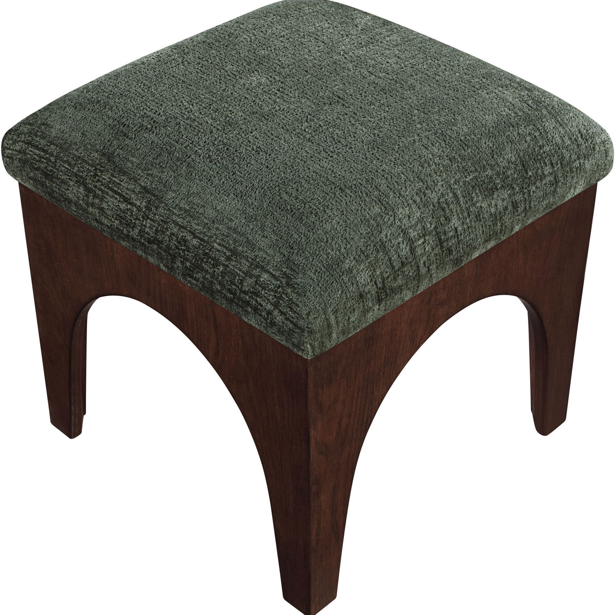 Lawson - Chenille Fabric Upholstered Ottoman - Walnut Base