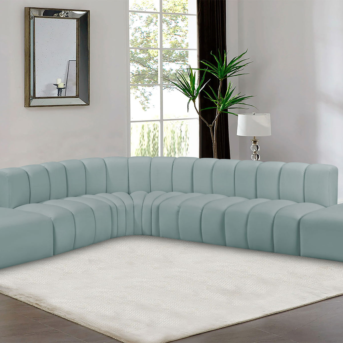 Arc - Faux Leather 7 Piece Corner Modular Sofa