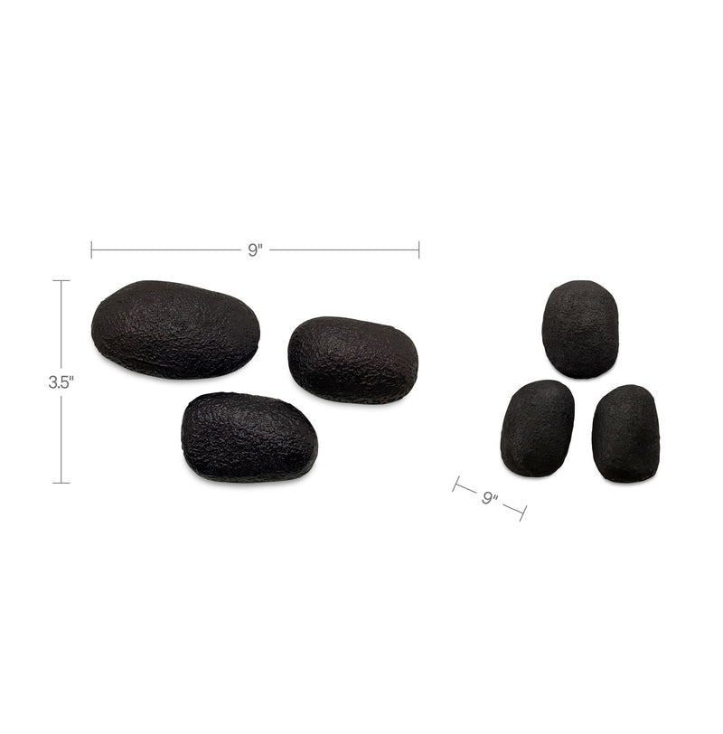 Textured black oval wall sculptures set of 3, up to 9 in wide