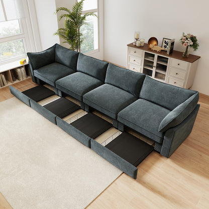 4-Seater Chenille Sofa - Chenille