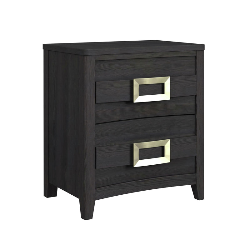 Tobias - 2-Drawer Nightstand With USB - Black