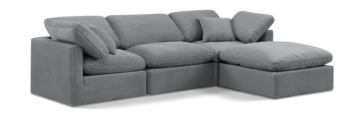 Indulge - Velvet 4 Piece Modular Sectional With Chaise