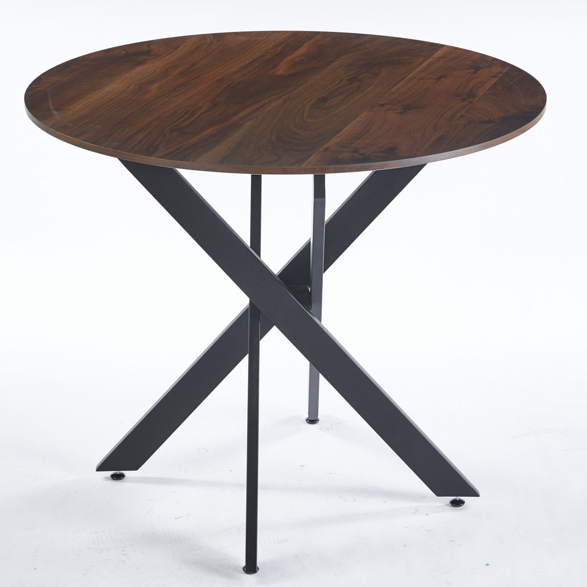 Mid-Century Dining Table For 4 - 6 People With Round MDF Table Top, Pedestal Dining Table, End Table Leisure Coffee Table, Cross Leg
