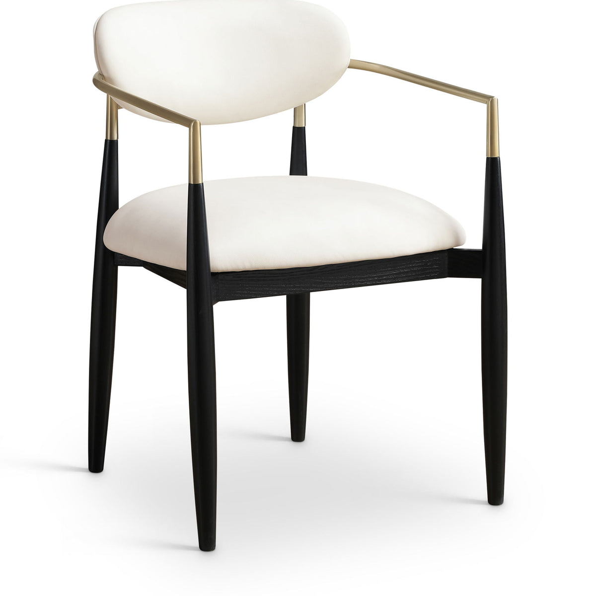 Riccio - Faux Leather Dining Arm Chair (Set of 2) - Black And Gold Frame