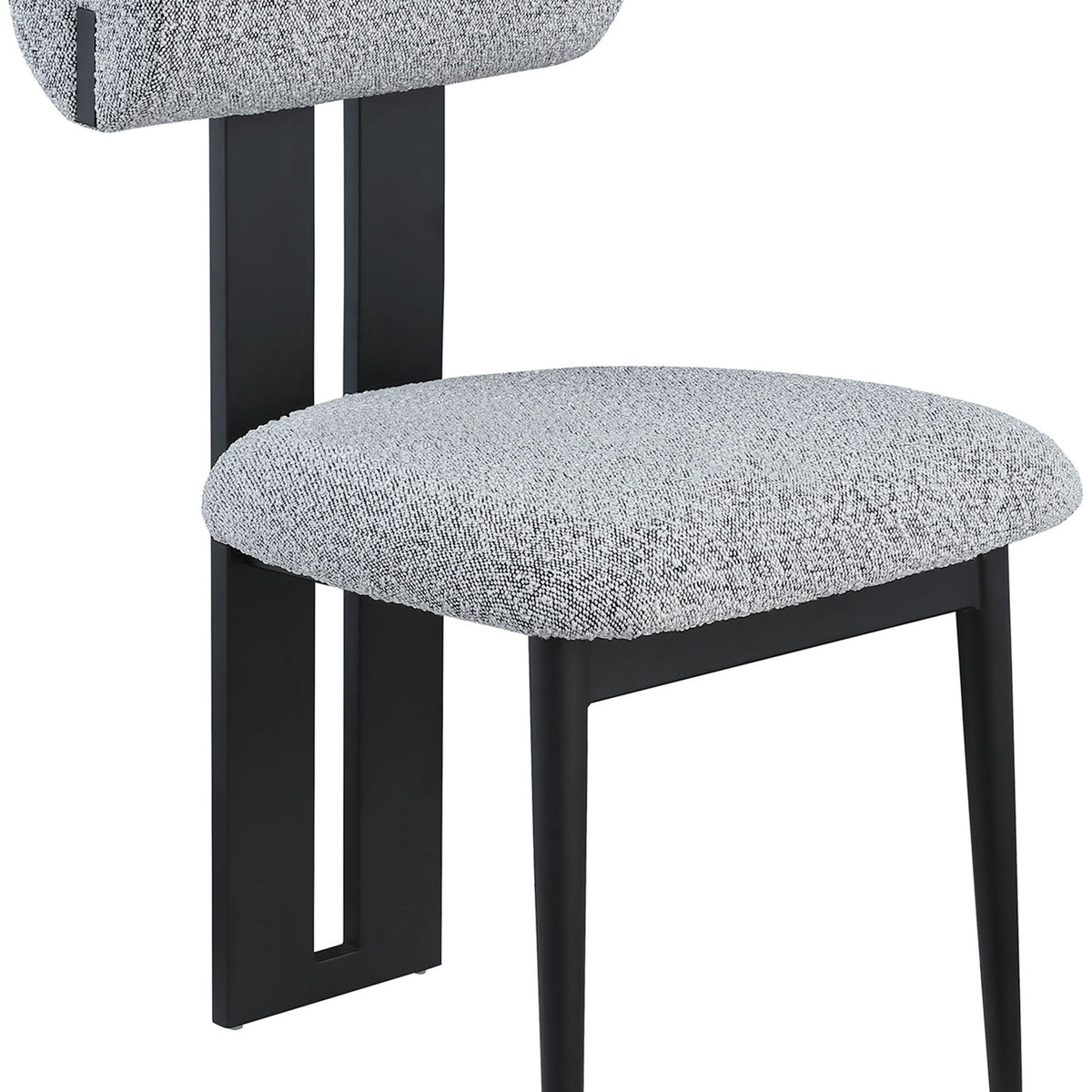 Dario - Boucle Dining Chair With Black Frame (Set of 2)