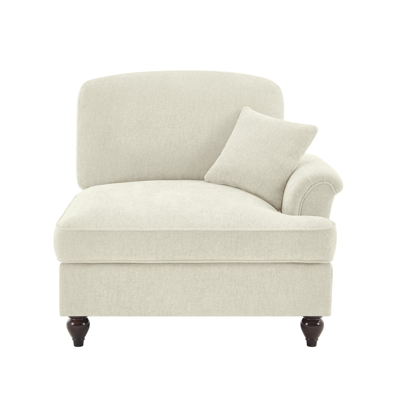 Right-Facing Chenille Sofa - Beige Chenille