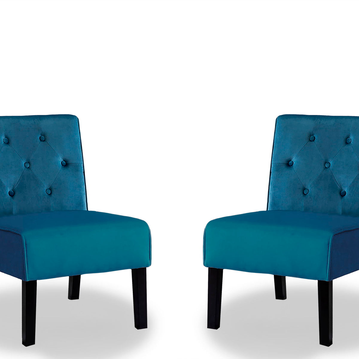 Reese - Living Room Armless Button Tufted Pattern Accent Chair (Set of 2)