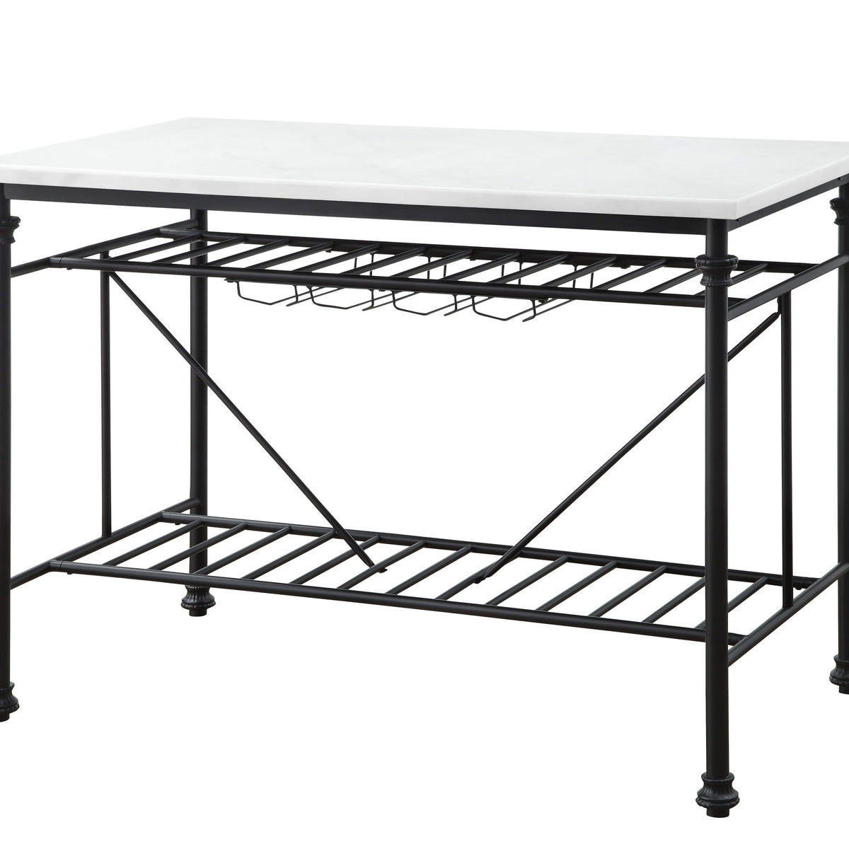 Mera - Marble Top Kitchen Island - Gray / Marble