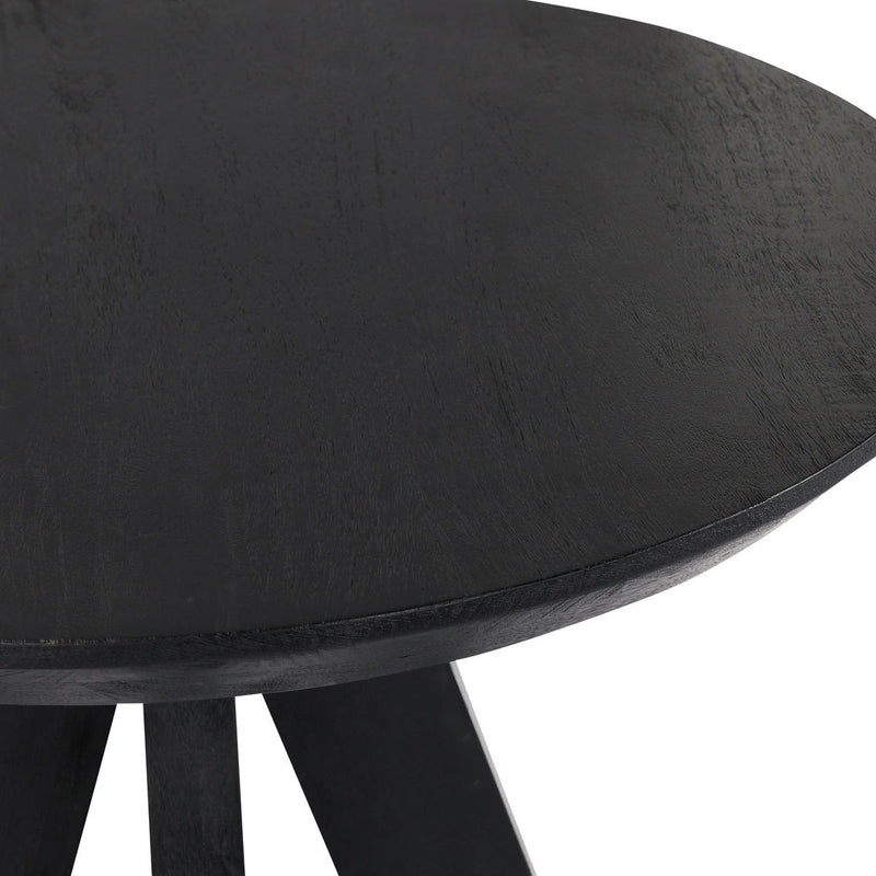 Black bar table tabletop edge close-up with textured surface