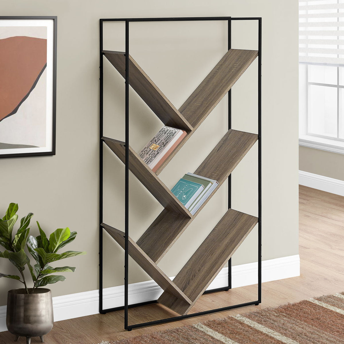 Bookshelf, Bookcase, Etagere, 3 Tier, Office, Contemporary & Modern